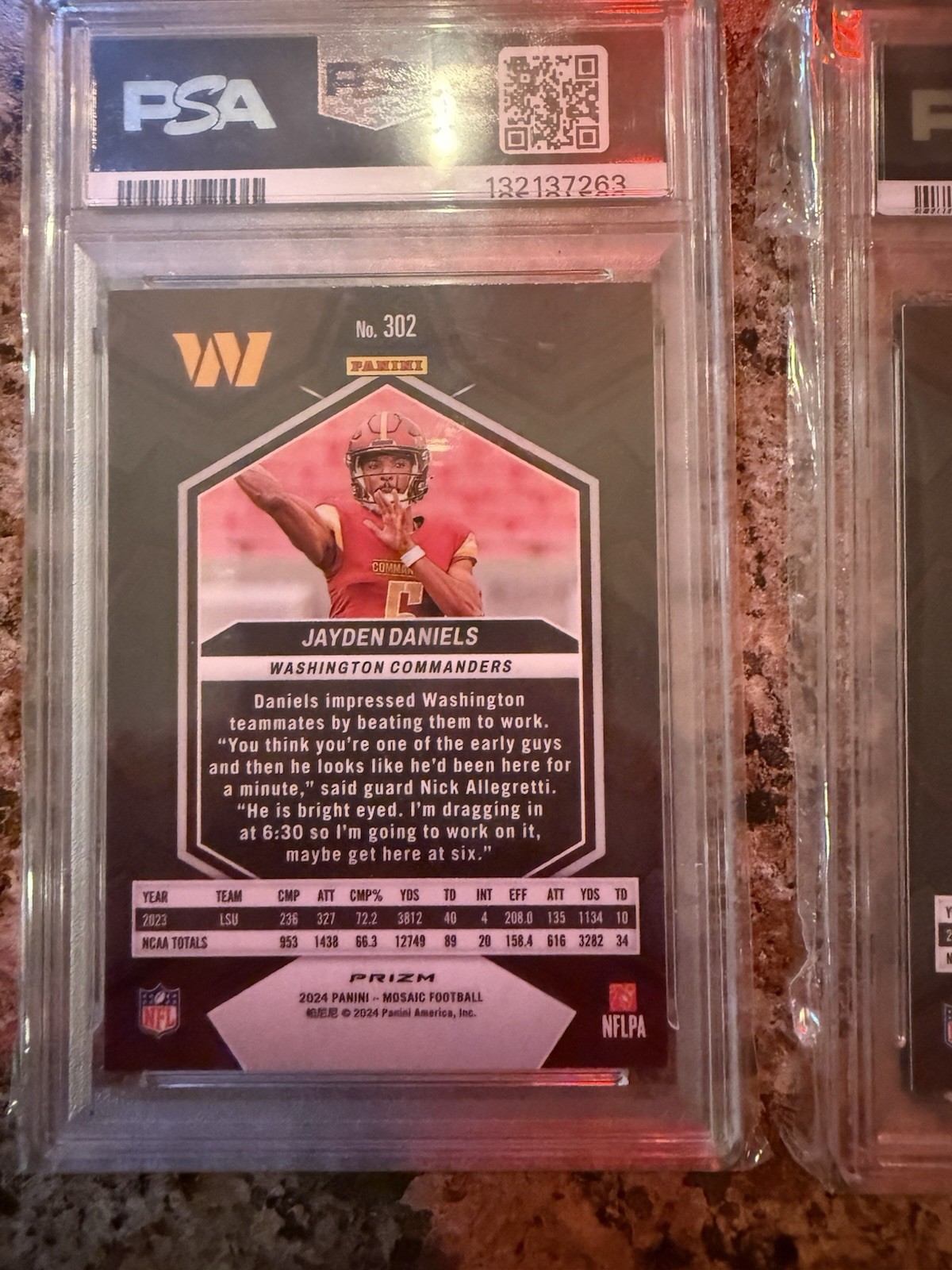 Jayden Daniels Lot Of 2 Panini Mosaic Reactive Blue And Camo Pink RC PSA 10 🔥 view 5