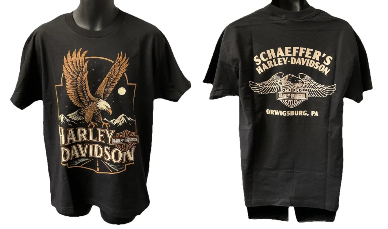 Harley Davidson Men's Eagle Classic Short Sleeve T-Shirt Black S-5XL