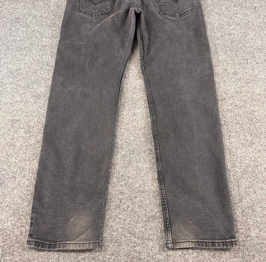 Levi's Jeans 502 Mens 34x32 Slim Tapered Fit Flex Black Denim Distressed Work thumbnail 6