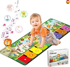 Rodzon Alfombra Musical Piano bebé con 10 Animales,Juguetes niños 1 2 3 A