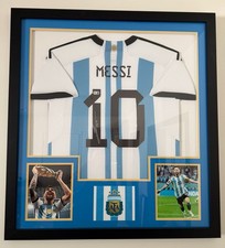 Lionel Messi Signed 2022 World Cup Argentina Jersey Framed FIFA COA Beckett