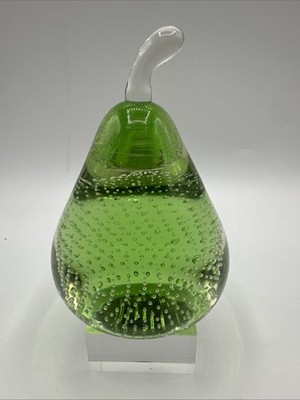 MCM Murano Controlled Bubbles Pear Decorative Piece. See pics.