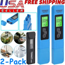 2-Pack Digital TDS EC Temperature Water Quality Tester Pen 3in1 Meter 0-9990ppm