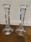 A pair of Beautiful tall Crystal Candlesticks holders.