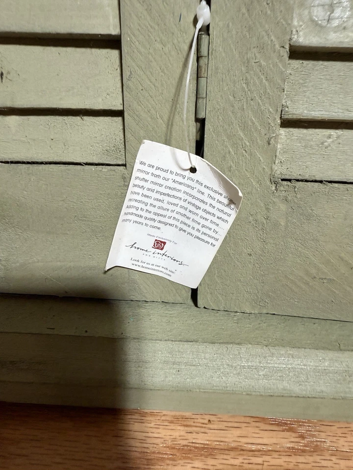 Wood Cottage WindowPane Mirror w/Shutter Wall Decor - Image 3 of 4