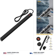 12 Outlet Long Power Strip Surge Protector with 2100 Joules, 6FT Power Cord, ...