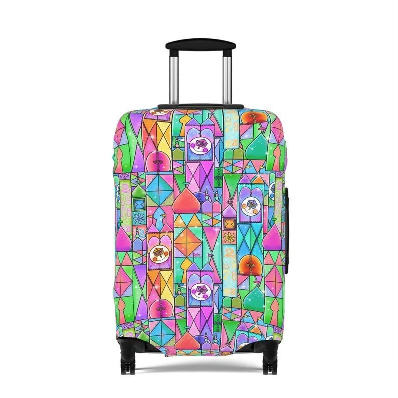 Disney Luggage Cover, Small World Suitcase Protector, Travel Accessories