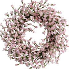 Spring Wreath for Front Door, Artificial Forsythia Flower Wreath 18'' Artific...