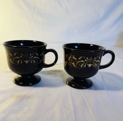 Vintage Franciscan Jamoca Earthenware Tea Cups and Saucers Brown Set Of 2 - Image 1 of 4
