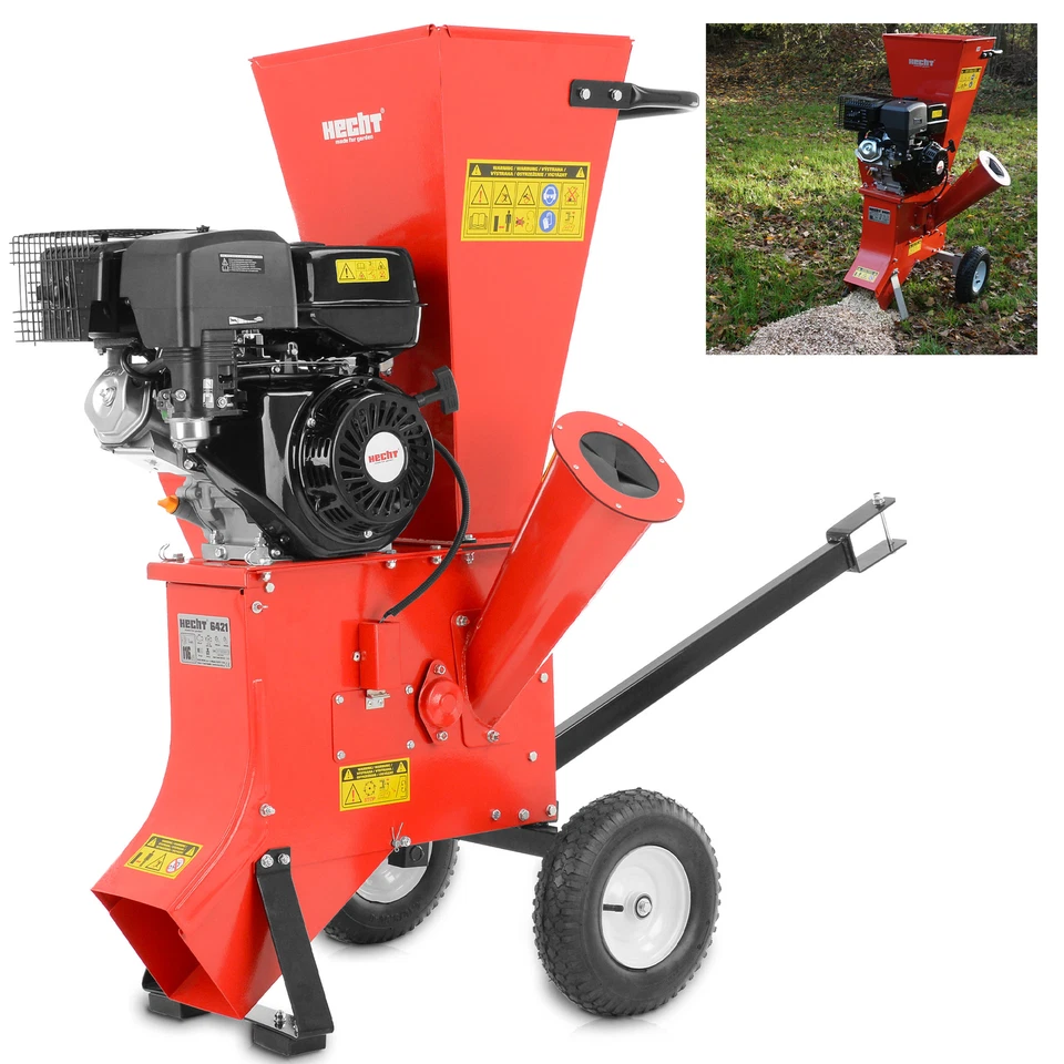 Gartenhäcksler Benzin bis Ø 89 mm 13 PS Holz Walzen Messer Häcksler Schredder