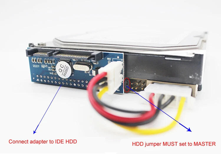 IDE to SATA Adapter for 40pin 3.5" Desktop HDD Drive Power Data Port Converter - Image 3 of 4