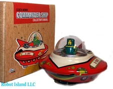 Astronaut Flying Saucer Space Space Commander Tin Toy Crank Windup Gyro action