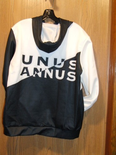 Unus Annus Black & White Split Urban Unique Creation Pouch Pocket Hoodie SIZE M - Picture 5 of 14