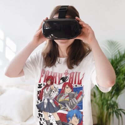 Erza Scarlet T-shirt Fairy Tail Gray Fullbuster Gajeel Happy Iron