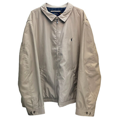 Polo Ralph Lauren Windbreaker Jacket Coat Tan Full Zip Long Sleeve