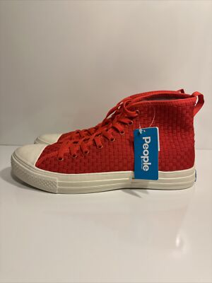 People Footwear The Phillips High Top Lace Up Sneakers Red Men's Size 10 NEW
