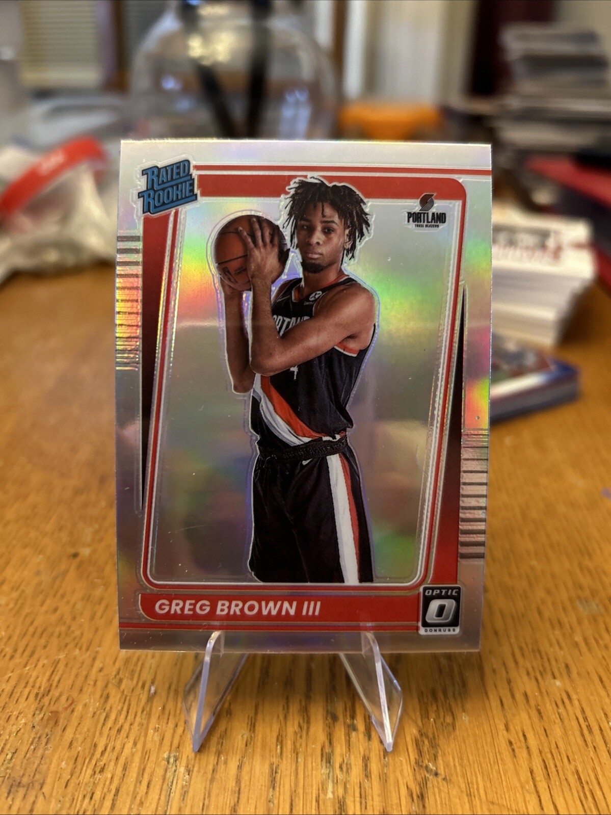 2021 Donruss Optic Greg Brown III Rated Rookie Silver Holo #195