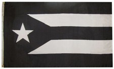 3x5 Black and White Puerto Rico Resistance 100D Woven Poly Nylon 5x3 Flag