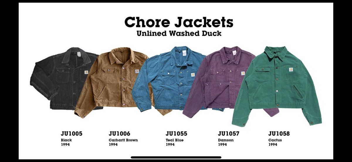 ジャケット・アウター CARHARTT UNLINED ju1058 Vintage Carhartt Chore Jacket JU1058 Unlined Trucker Canvas