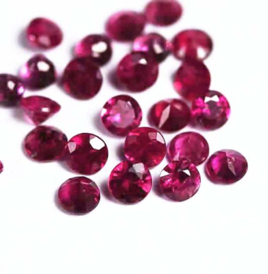 1x Rubin - Ruby Rund facettiert 1,5mm, 1,7mm, 2,0mm, 2,3mm, 2,5mm