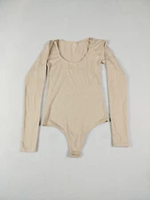 The Kit Thong Bodysuit Woman's 1  Tan Scoop Neck Layering Bamboo Rayon Stretchy