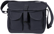 Black 2 Pocket Canvas Military Ammo Carry Shoulder Bag