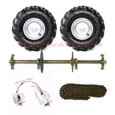 32" GoKart Rear Live Axle Kit Brake Caliper Sprocket 7''-10'' Tire ATV Quad Cart