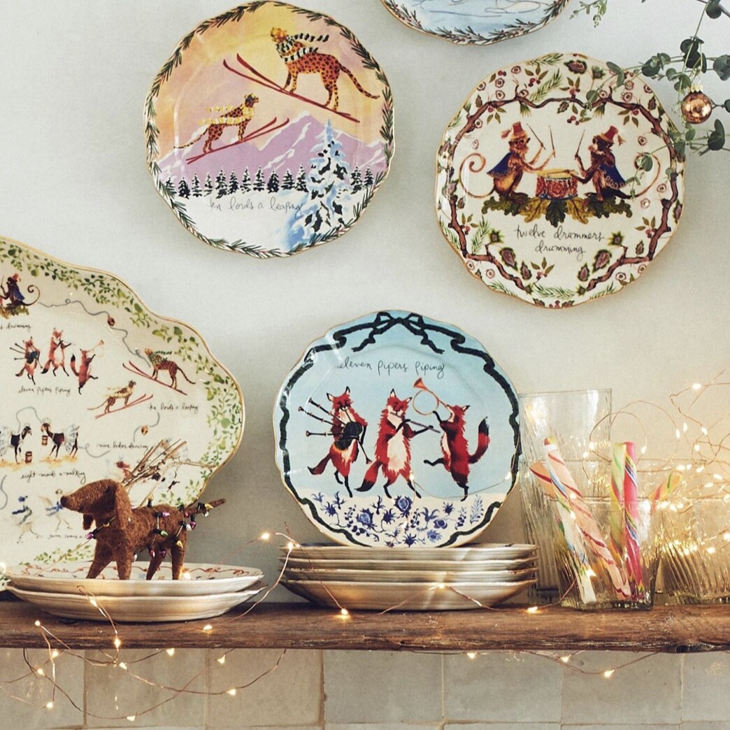 ANTHROPOLOGIE INSLEE FARISS 12 DAYS OF CHRISTMAS MENAGERIE PLATE 4