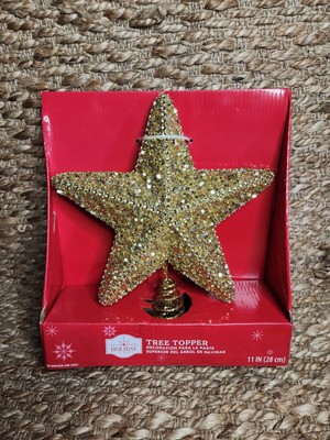 Holiday Time~Gold Glitter 11'' STAR CHRISTMAS TREE TOPPER~NWT