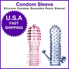 Silicone Condom Reusable Realistic Penis Extender Sleeve Enlarger Stretcher Toys