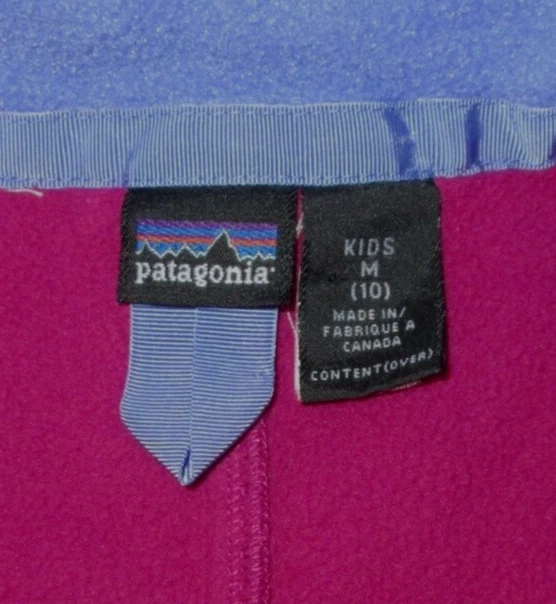 Винтажный флисовый жилет Patagonia для девочки средний размер 10 пурпурный фиолетовый синий детский - Изображение 4 из 4