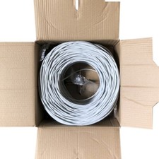 Cat6 1000Ft Bare Copper Cable 23AWG Solid UTP Ethernet Network Bulk Cable, Gray
