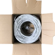 Cat6 1000Ft Bare Copper Cable 23AWG Solid UTP Ethernet Network Bulk Cable, Gray
