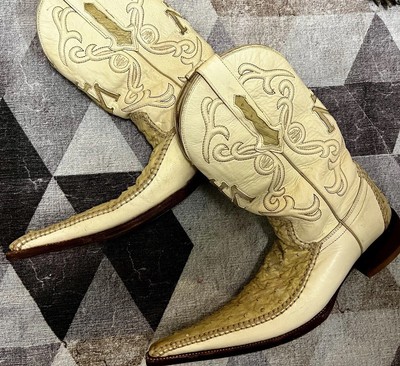 Montero Mens Exotic Ostrich Fashion Design Cowboy Boots 6 X  display picture 2