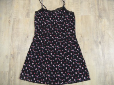 H&M Divided Beautiful Lightweight Dress Millefleur Black Size 32 Excellent ZT118