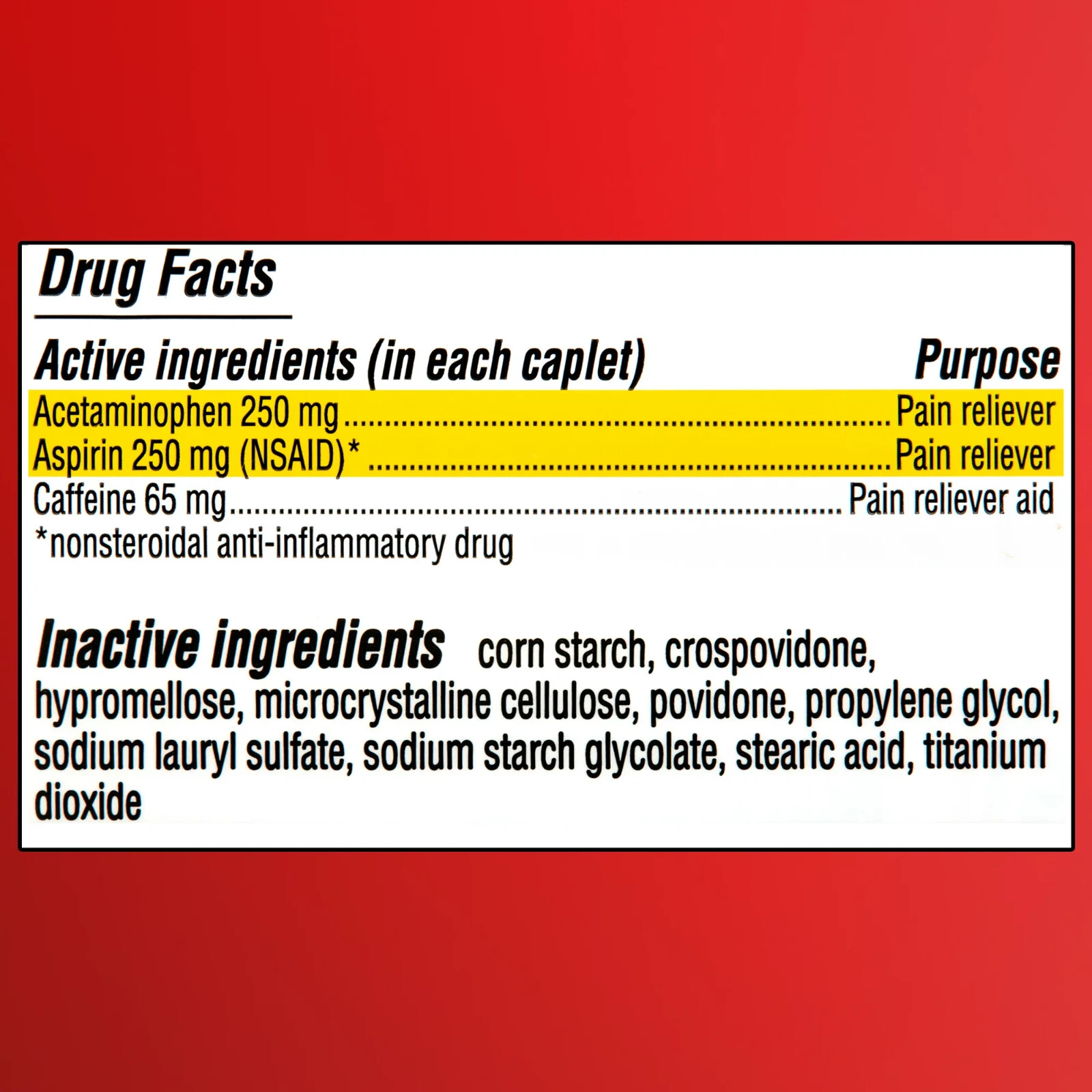 Equate Acetaminophen Headache Relief Excedrin Extra Strength 200 Caplet