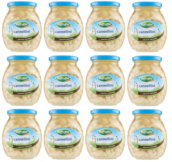 12X Valfrutta Fagioli Cannellini,Italienische Cannellini-Bohnen,Glas 360G-image