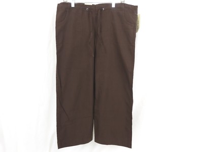 Cherokee Women Capri Pants Size Small Inseam 23 Pull Tie Brown
