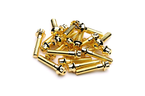 M7 32mm Gold 3PC Wheel Split Rim Assembly Bolts BBS RS OZ Schmidt RH Screws - Picture 5 of 17