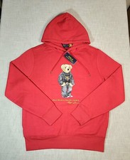 POLO RALPH LAUREN Lunar New Year Tiger Bear Fleece Hoodie Sweater Red M L XL 2XL