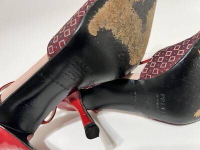 Vtg Prada Red Obi Belt Heels 37.5 | eBay Vtg Prada Red Obi Belt Heels 37.5 | eBay