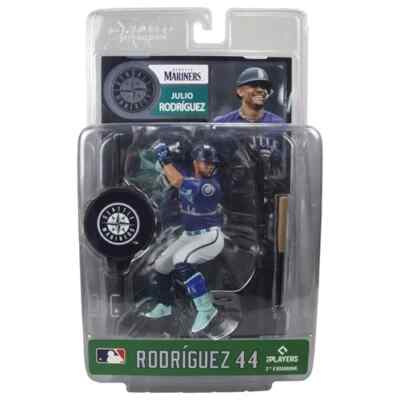 McFarlane MLB Julio Rodriguez Seattle Mariners Blue Jersey Figure Stand Backdrop