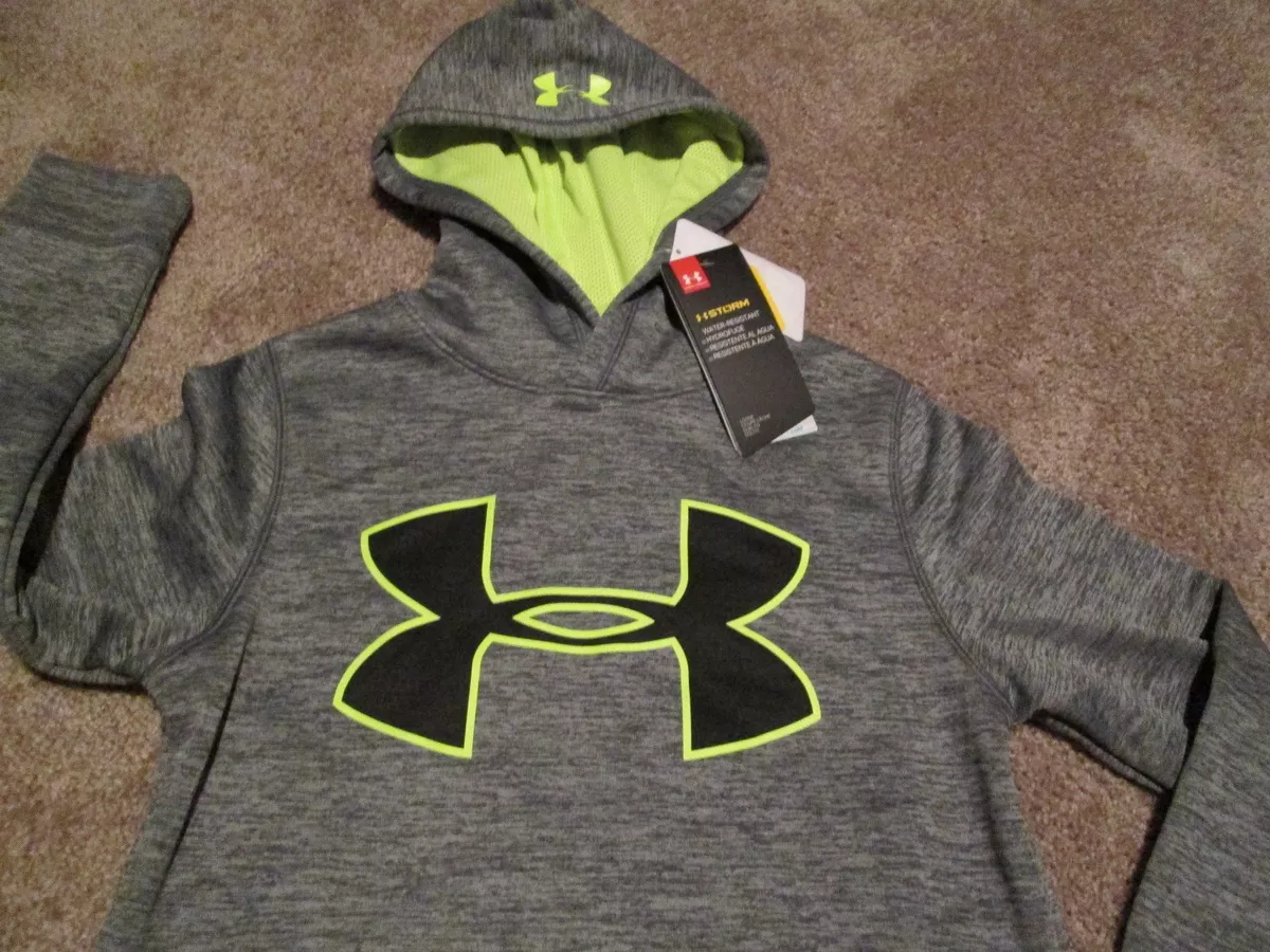 muelle Listo agudo NEW Boys UNDER ARMOUR COLDGEAR STORM Hoodie Gray w/ Big UA Logo YSM8 FREE  SHIP | eBay