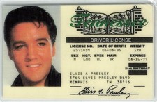 Elvis Presley Souvenir Laminated Tennessee DRIVER'S LICENSE Graceland Rock Music