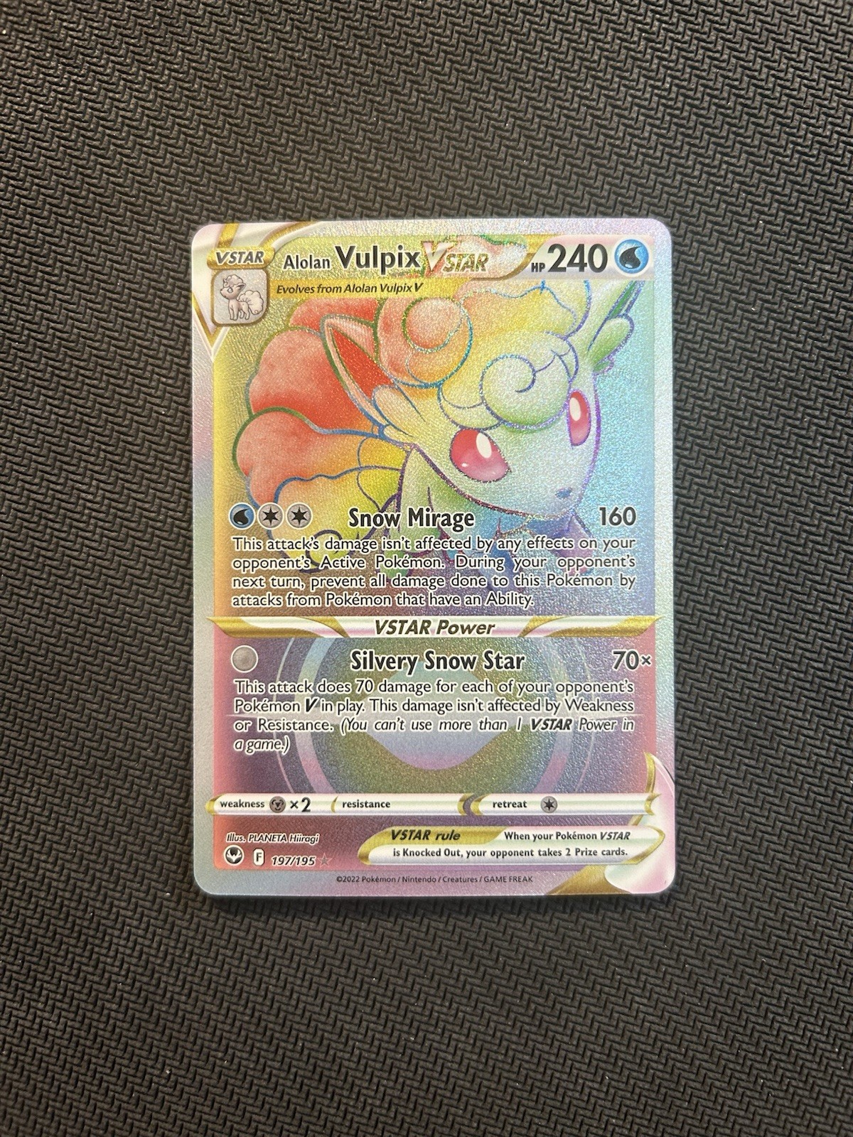 Pokemon TCG Alolan Vulpix Vstar 197/195! NM Condition! See Description!