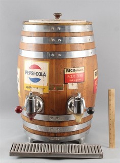 Antique Richardson Root Beer & Pepsi Soda Fountain Barrel Syrup Dispenser