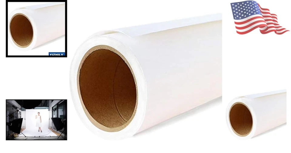 Rolo de fundo de foto fosco branco ártico pesado 82" x 16,5' para estúdios - Imagem 2 de 4