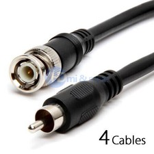 4x 100 FT BNC to RCA Male to Male Cable RG59U Coaxial 75ohm 100 FT