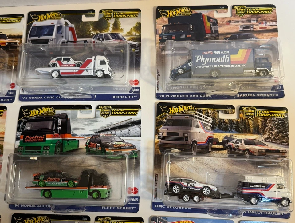 Hot Wheels Team Transport lote de 9 Plymouth Cuda Honda Accord Civic Mercedes + Foto 4 de 4