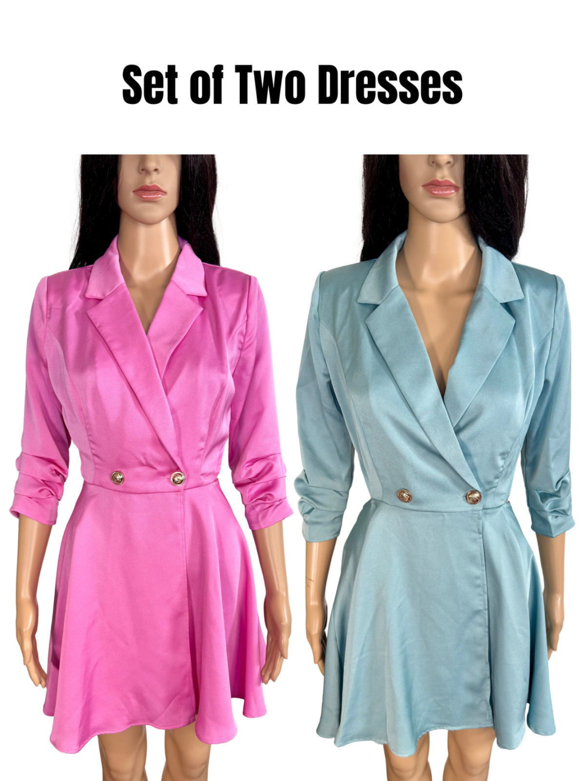 Set Of Two Fit And Flare Women's Wrap Mini Dresses Size Small - Nwot